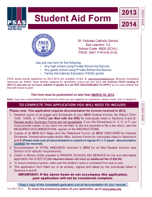 Student Aid Form