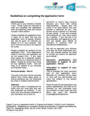 Notes on completing the application form - acf org