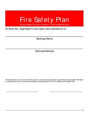 Fire Safety Plan for Small Establishment