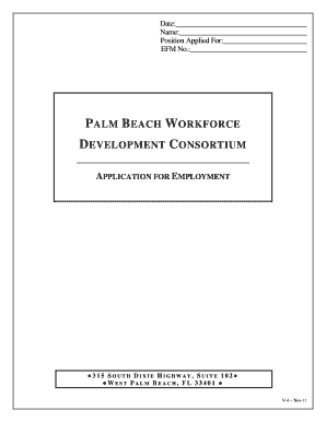 Palm Beach Workforce Development Consortium Application for Employment
