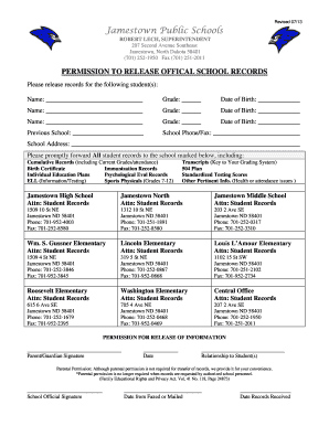 Permission to Release Official School Records