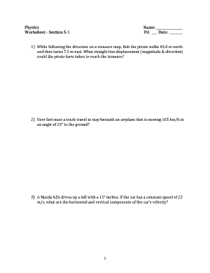 Physics Worksheet