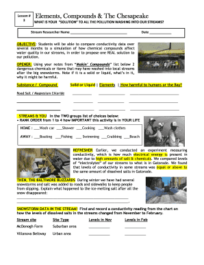 Stream Pollution Research Form
