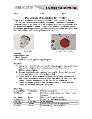 Paleoclimate Activity Worksheet
