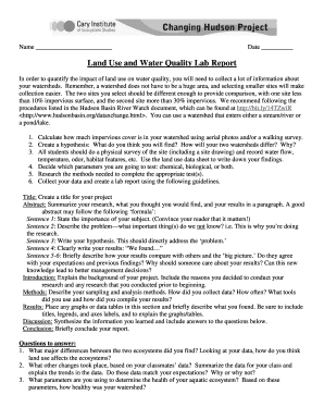 Land Use and Water Quality Lab Report