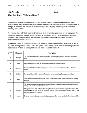 Periodic Table Educational Game