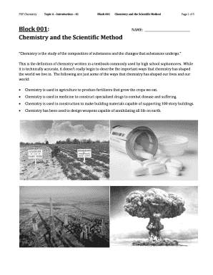 Chemistry and the Scientific Method Worksheet