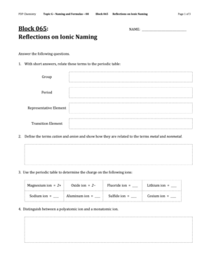 Chemistry Ionic Naming Worksheet