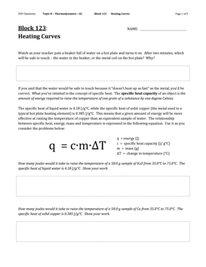 Chemistry Heating Curves Worksheet