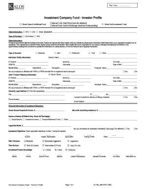 Investment Company Fund Investor Profile