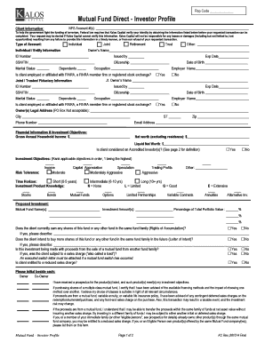 Mutual Fund Direct Investor Profile Form