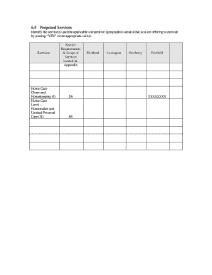 Home Care Service Offering Form