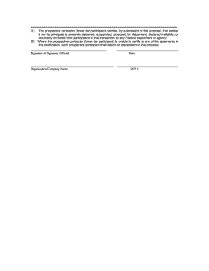 Offeror Certifications Debarment Form