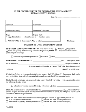 Guardian Ad Litem Appointment Order