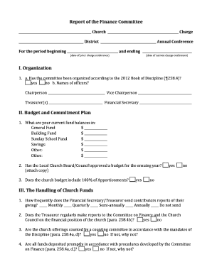 Church Finance Committee Report