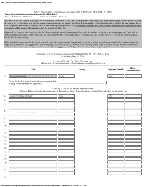New York State Administrative Compensation Information Form