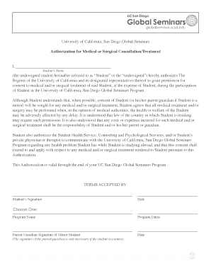 Authorization for Medical Treatment
