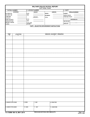 Military Police Patrol Report