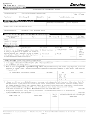 Life Insurance Application Form