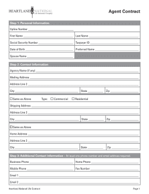 Heartland National Life Agent Contract