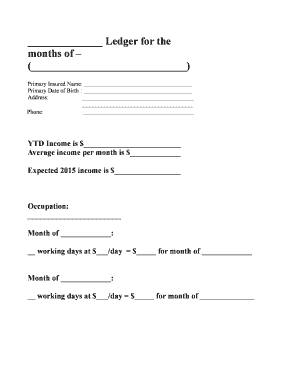 Income Ledger Template