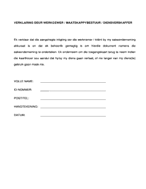 Service Provider Declaration Form
