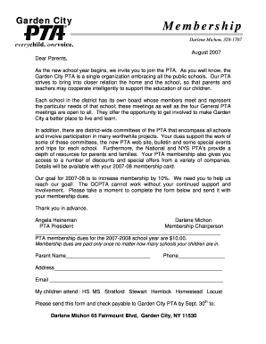 Garden City PTA Membership Form