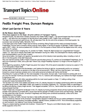 Warfarin dosage chart pdf - FedEx Freight Pres Duncan Resigns Transport Topics Online Trucking Freight Transportation and Logistics News - teamsters952