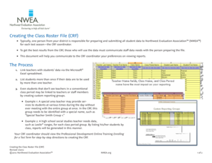 Creating the Class Roster File CRF - NWEA