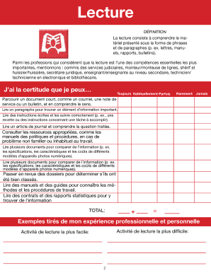 Liste de vérification des compétences essentielles de SCALES
