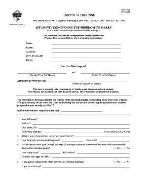 Affidavit Concerning Freedom to Marry