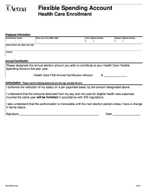 Health Care Flexible Spending Account Enrollment Form