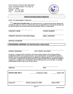 Notice to Disconnect Utility Service