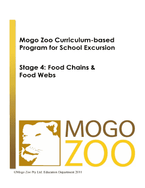 Mogo Zoo Food Chains and Food Webs Worksheet