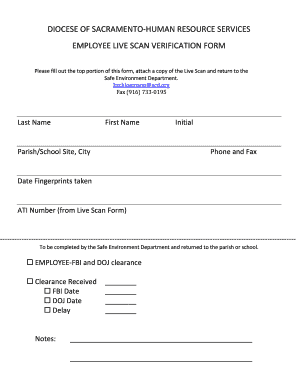 Employee Live Scan Verification Form