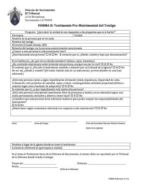 Testimonio Pre-Matrimonial del Testigo