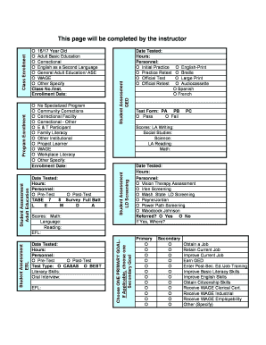 Adult Education Enrollment Form