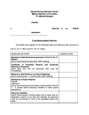 Case Management Report