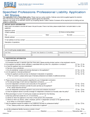 Professional Liability Application