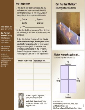 Defusing Difficult Situations Workbook
