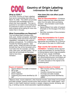 Country of Origin Labeling Affidavit