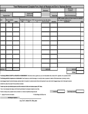 Travel Reimbursement Form
