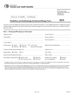 HealthFlex and OneExchange Enrollment/Change Form