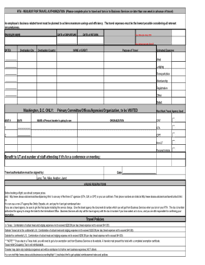 Request for Travel Authorization