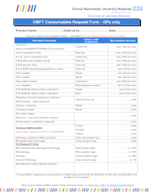 CMFT Consumables Request Form