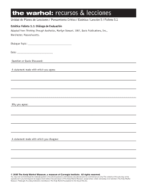 Aesthetics Evaluation Dialogue Worksheet