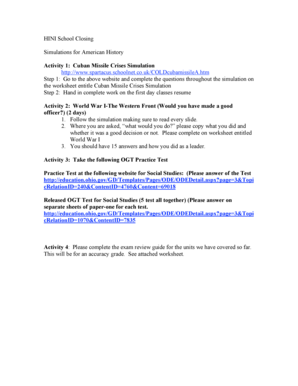 Cuban Missile Crisis Simulation Worksheet