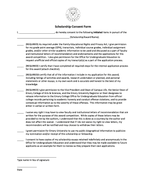 Scholarship Consent Form