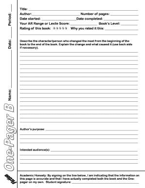 Book Report Form