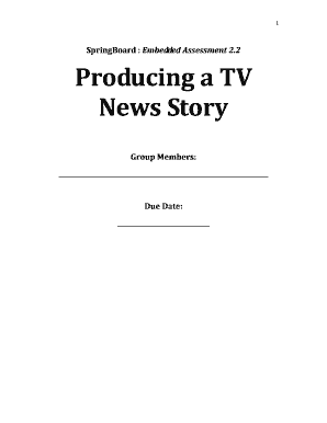 TV News Story Production Form
